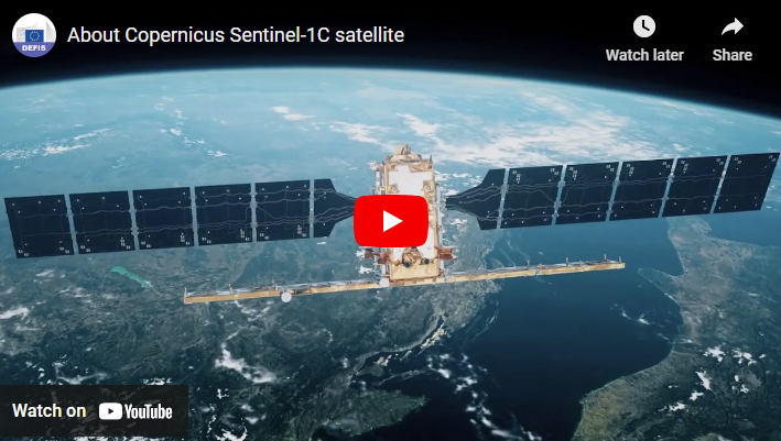 Video thumbnail for a video on DG DEFIS YouTube channel about Copernicus Sentinel-1C