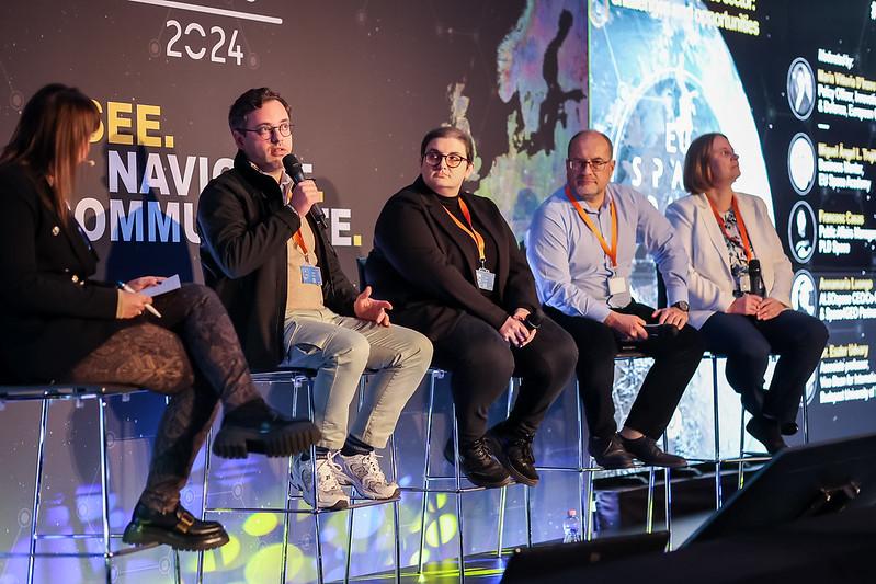 Panellists at the ‘A career in the space sector’ session. Left to right: Maria Vittoria D’Inzeo, European Commission; Francesc Casas, PLD Space; Annamaria Luongo, ALSO Space and Space4GEO partner; Miguel Trujillo, EU Space Academy and Dr.Eszter Udvary,...